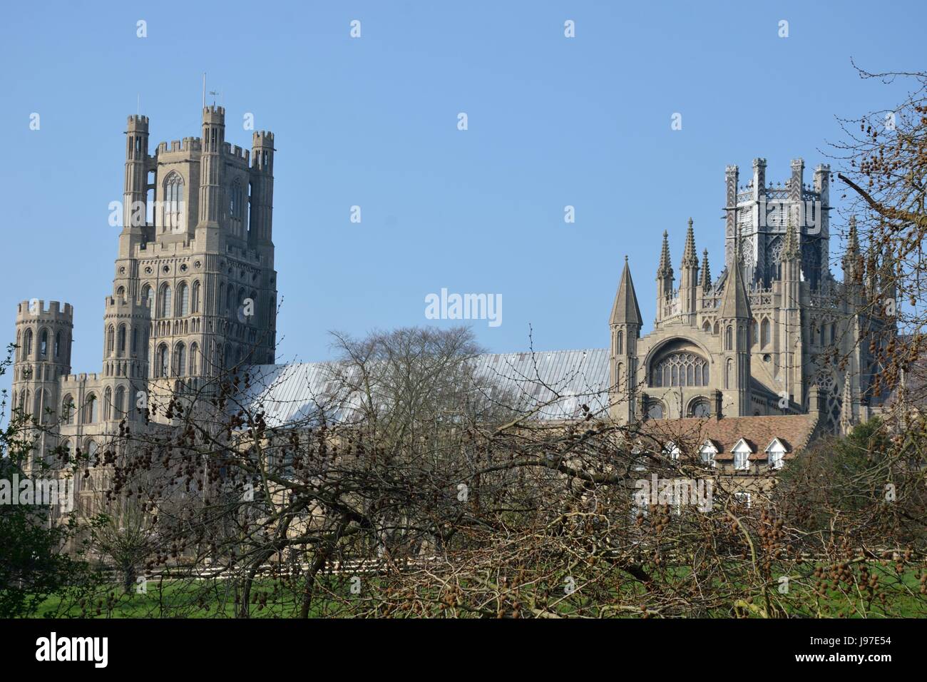Ely Cathedral from fields Stock Photo - Alamy