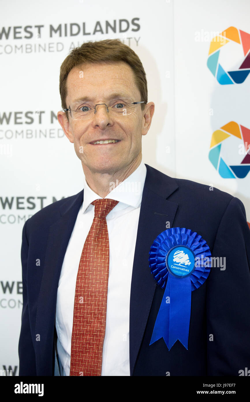 Conservative candidate Andy Street after being elected as the first mayor for the West Midlands combined authority Stock Photo