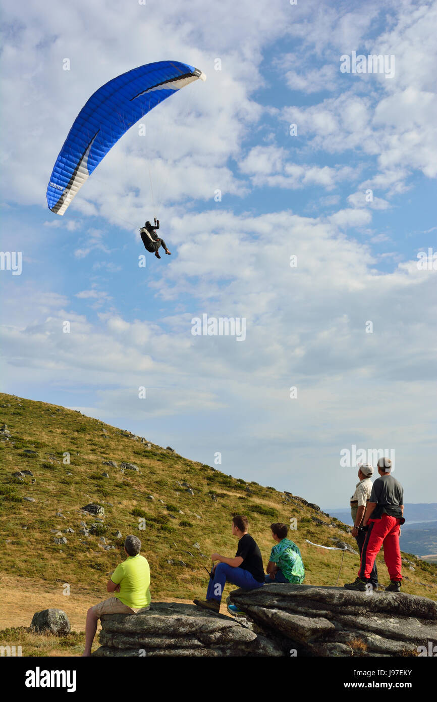 Paragliding in Larouco mountains during the Paragliding World Cup