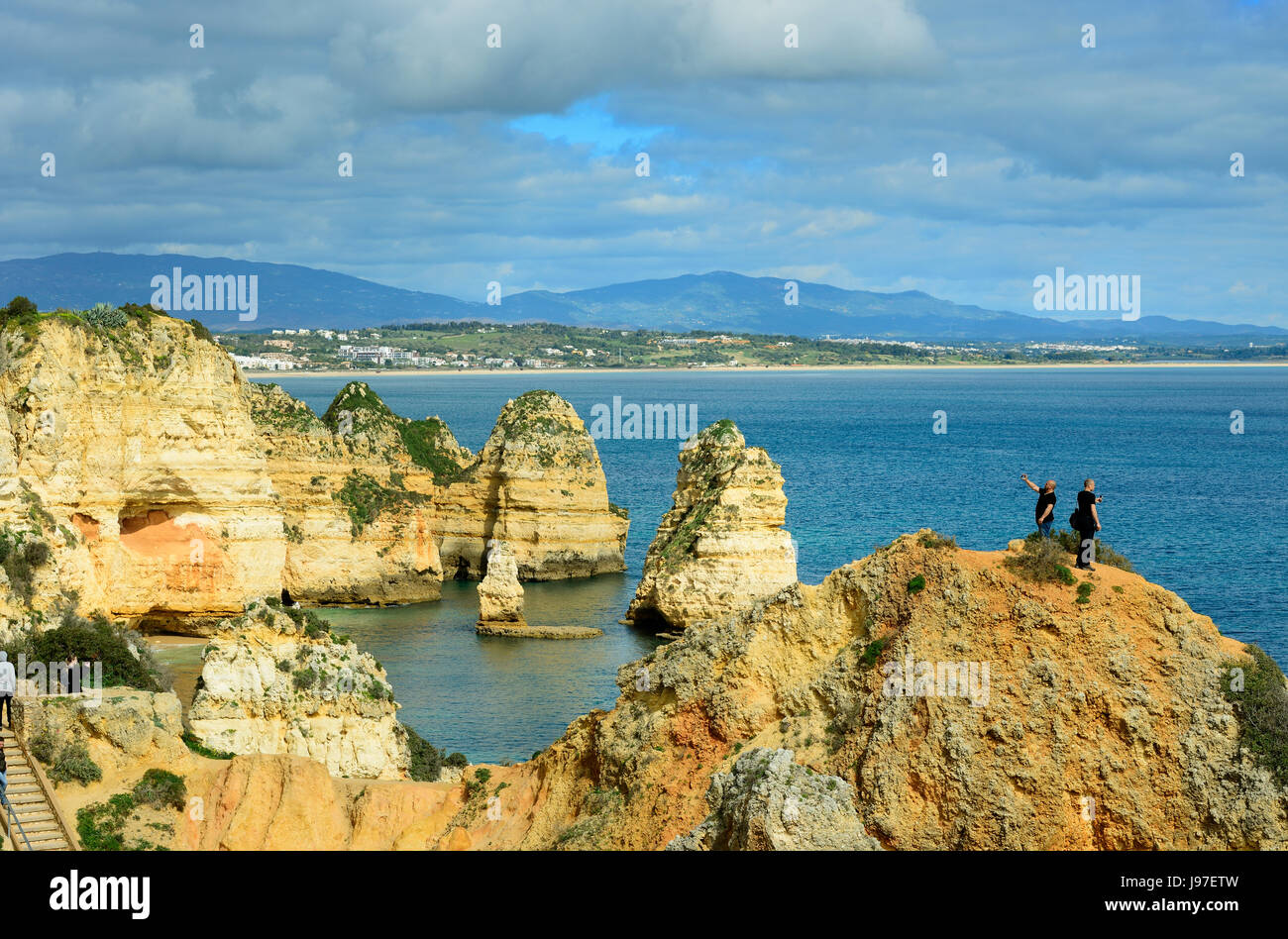 Iconic cliffs of Ponta da Piedade. Lagos, Algarve. Portugal Stock Photo