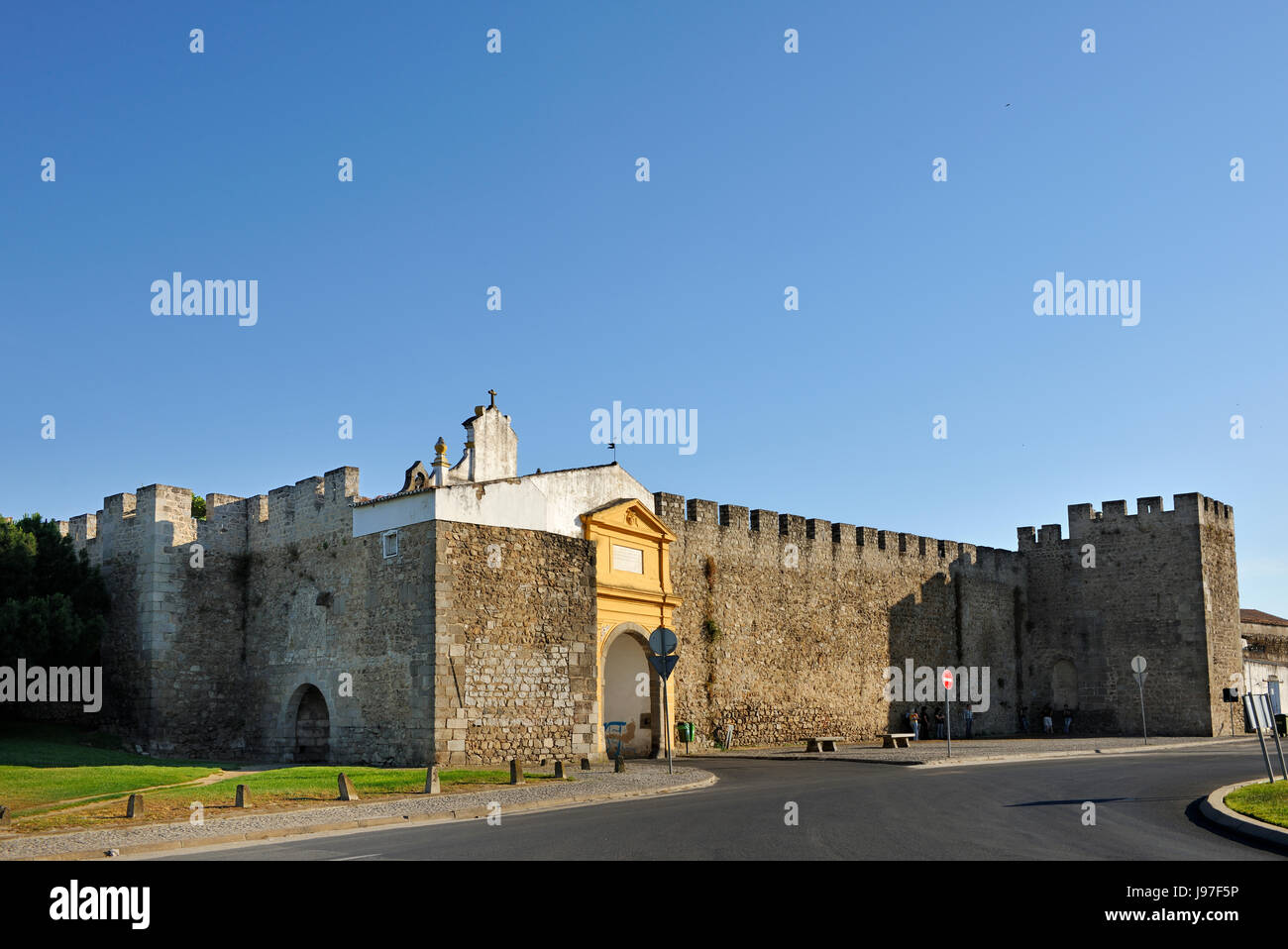 Walled city of Évora, Avis Gate, a Unesco World Heritage Site. Portugal Stock Photo