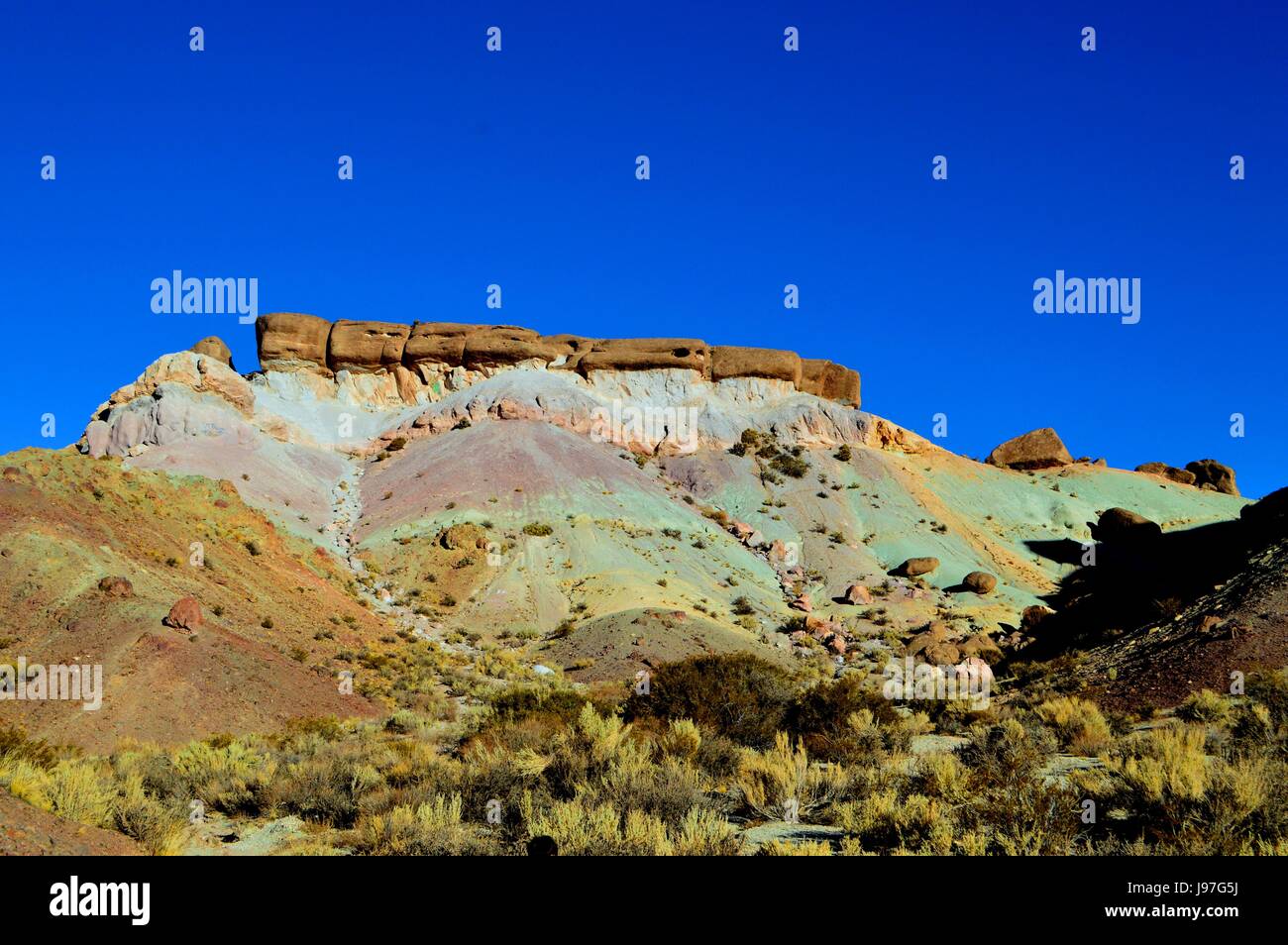The hill of the seven colors in Uspallata, Mendoza, Argentina Stock Photo