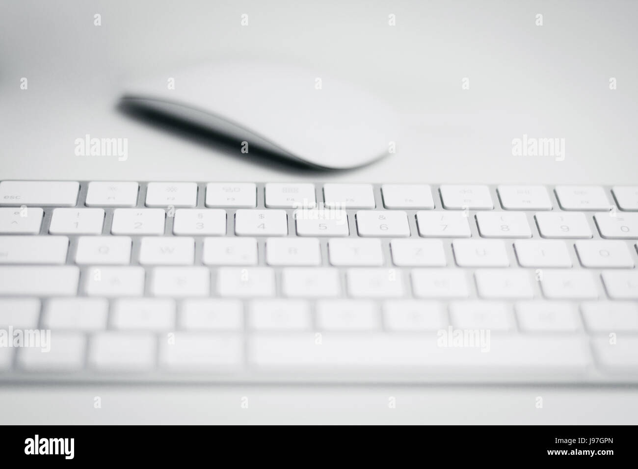 closeup of a modern computer keyboard and mouse Stock Photo