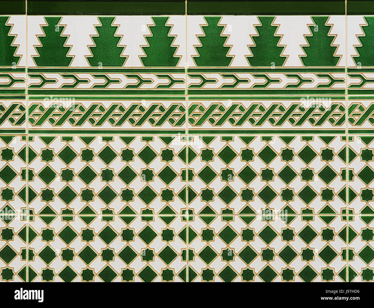 Cuba, Havana, Detail of green tiles Stock Photo