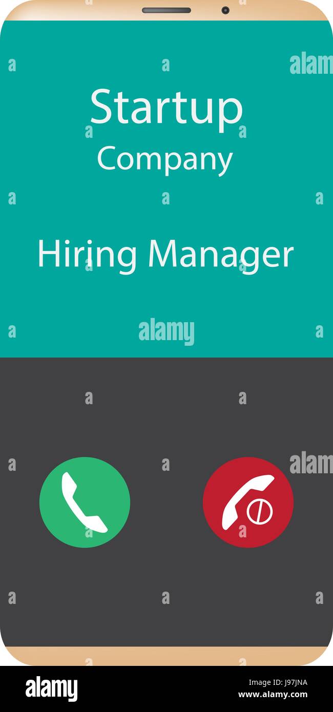 Startup company Hiring Manager calling  - Accept or reject Stock Vector