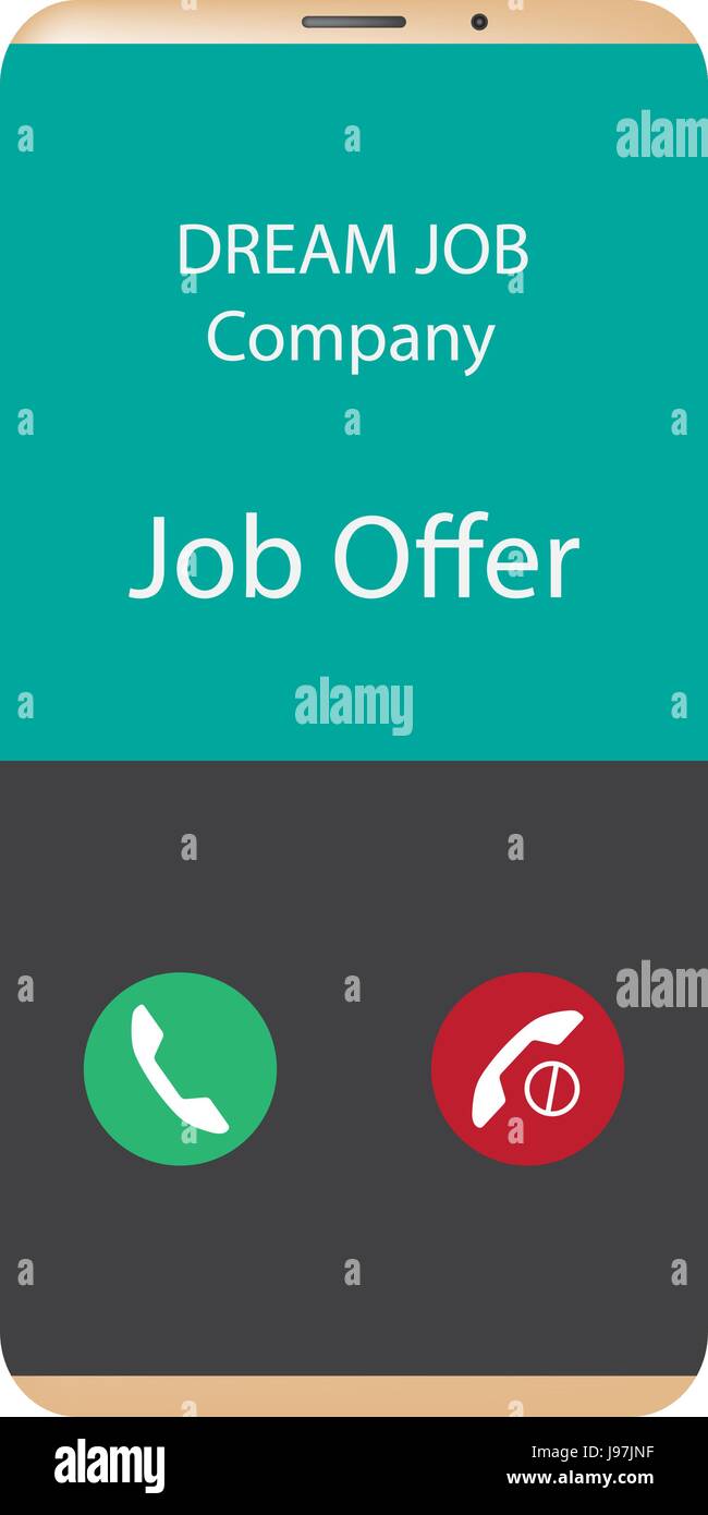 Dream job company job offer - accept or reject Stock Vector