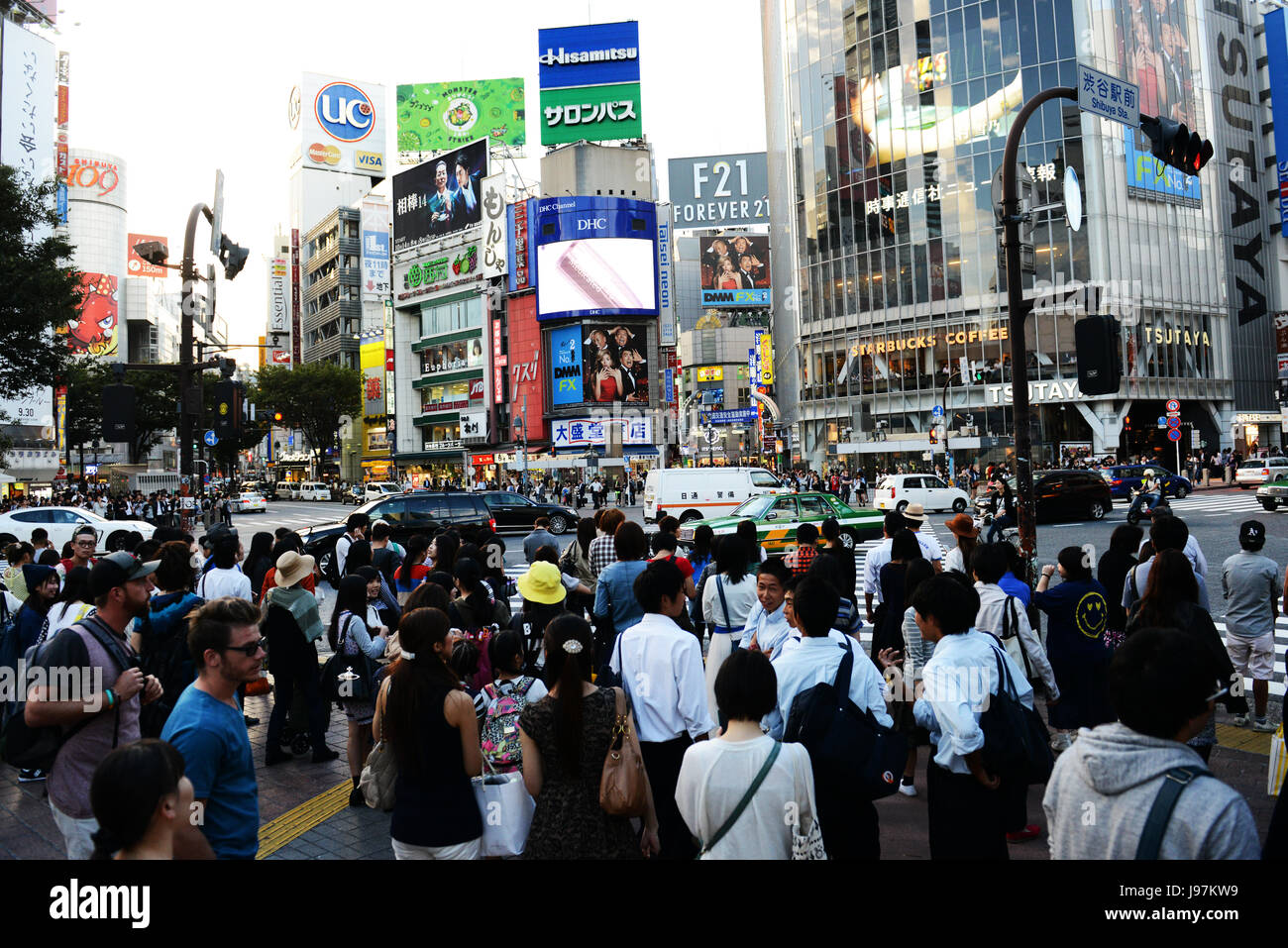 Shibuya crossing in Tokyo. Stock Photo