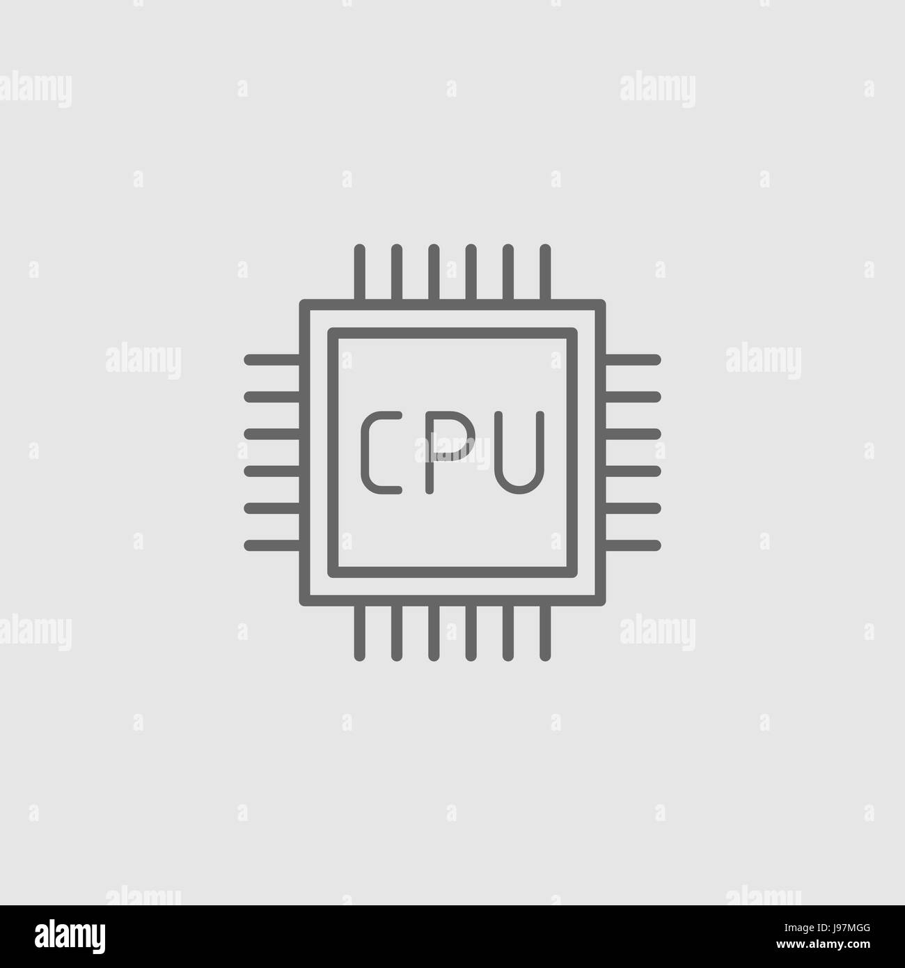 CPU. Flat vector icon. Stock Vector