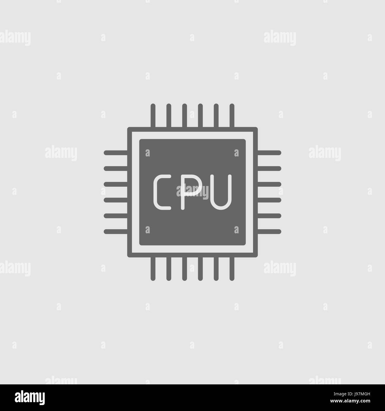 CPU. Flat vector icon. Stock Vector