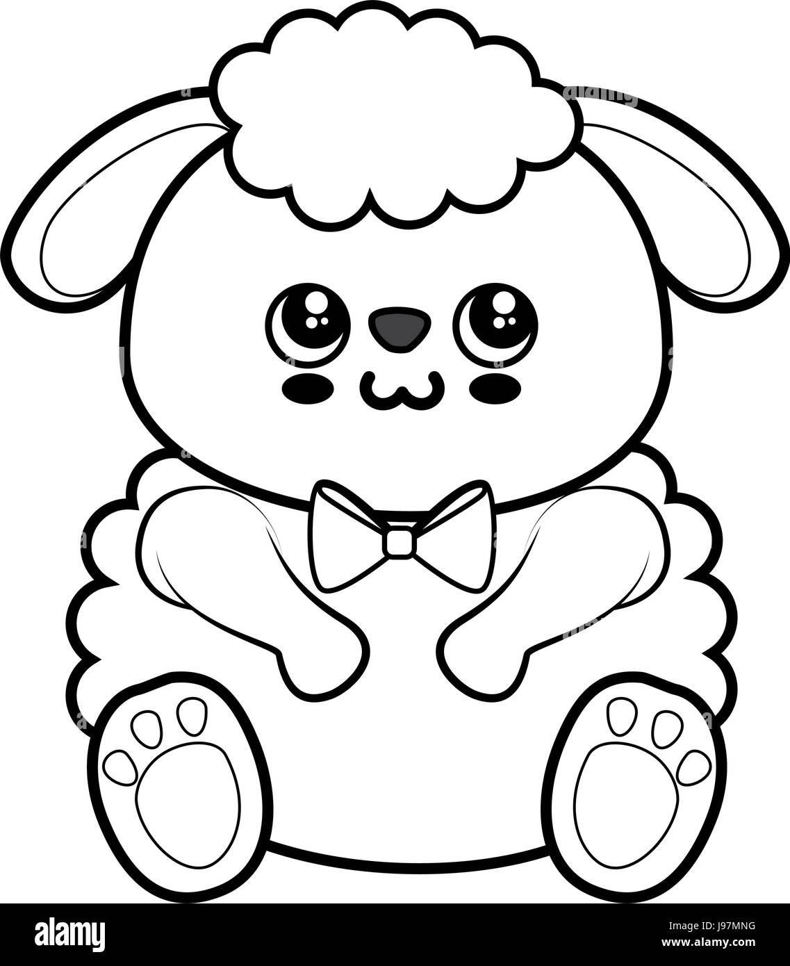 Sheep kawaii cartoon Stock Vector Image & Art - Alamy