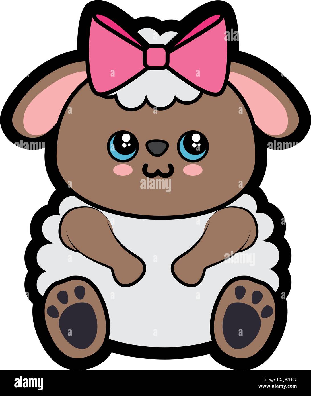 Sheep kawaii cartoon Stock Vector Image & Art - Alamy