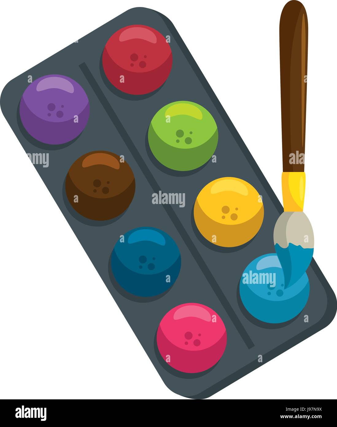 Paint palette with brush Stock Vector Image & Art - Alamy