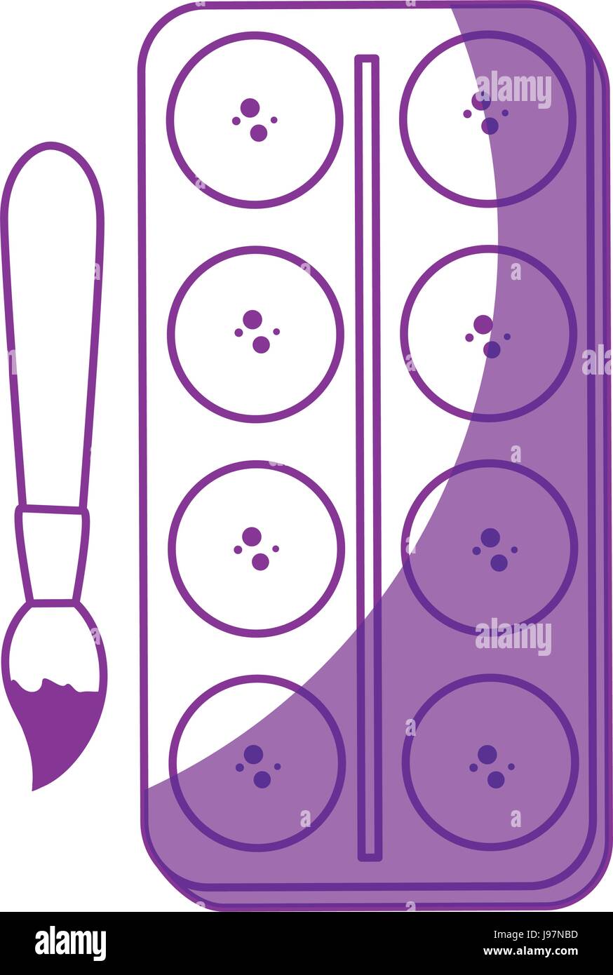 Paint palette with brush Stock Vector Image & Art - Alamy
