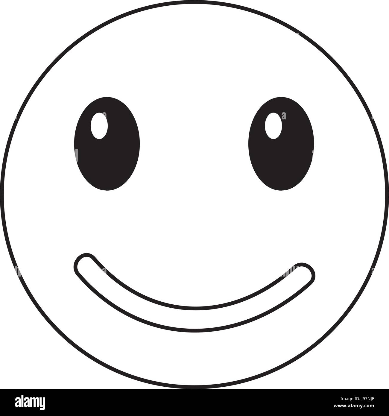 happy emoticon face kawaii style Stock Vector Image & Art - Alamy