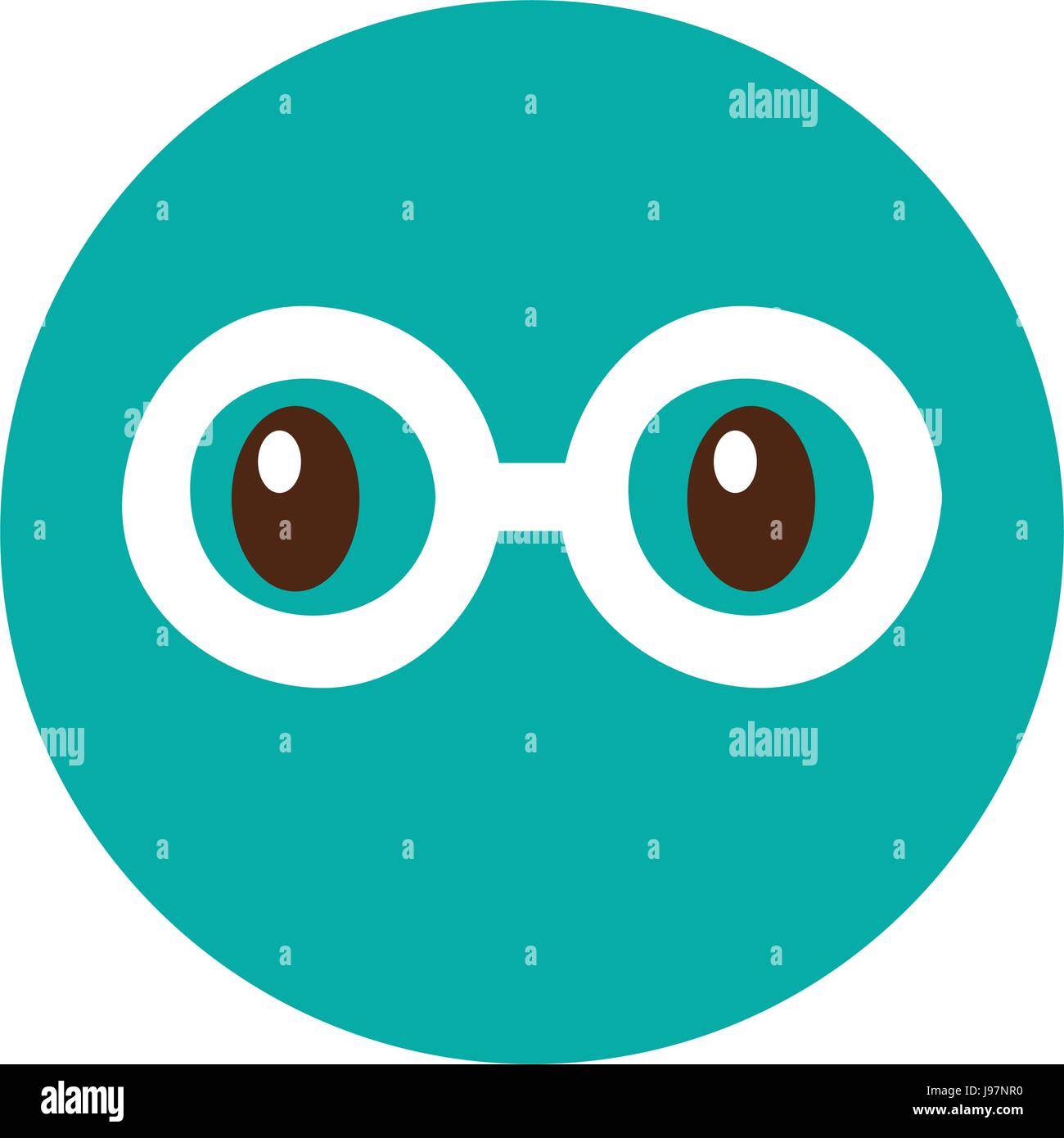 emoticon face with glasses kawaii style Stock Vector Image & Art Alamy