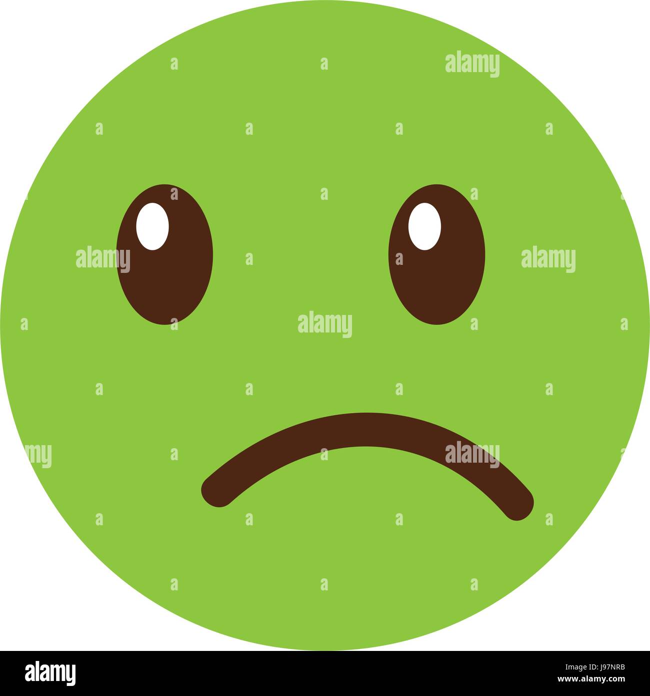 sad emoticon face kawaii style Stock Vector Image & Art Alamy