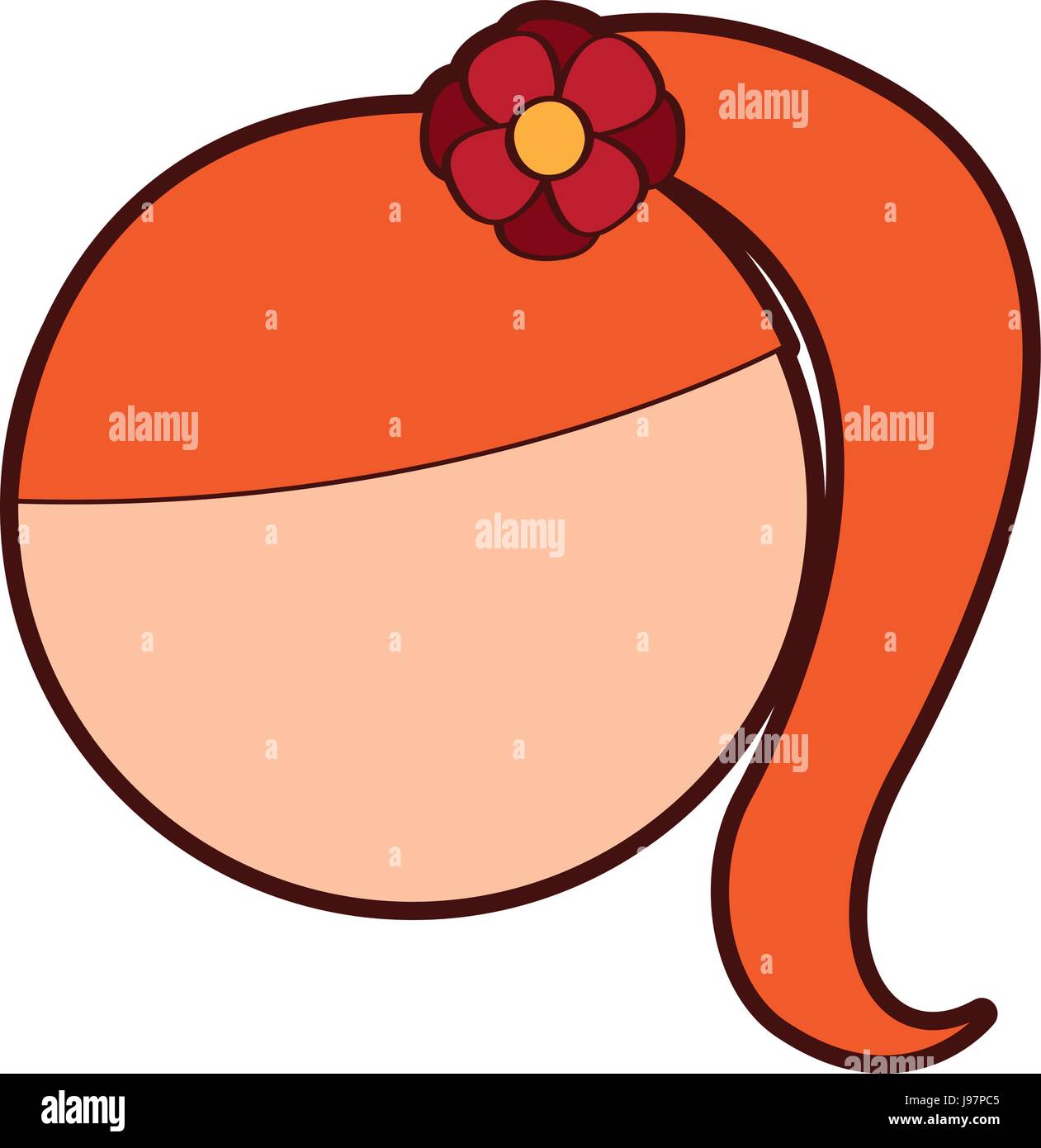 cute girl head drawing character Stock Vector Image & Art Alamy