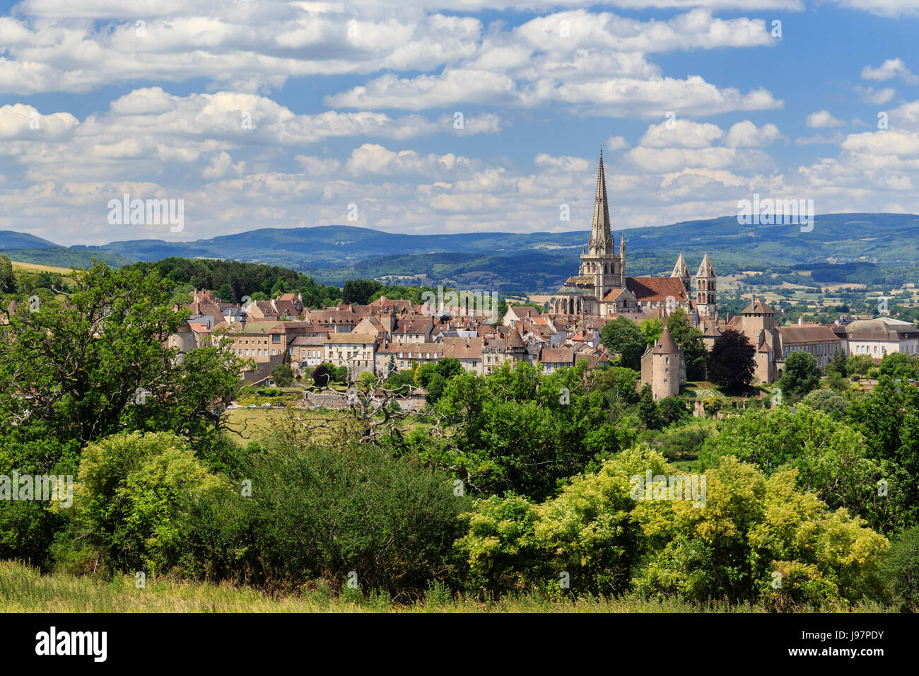 France, Saone et Loire, Autun and Saint Lazare Cathedral Stock Photo