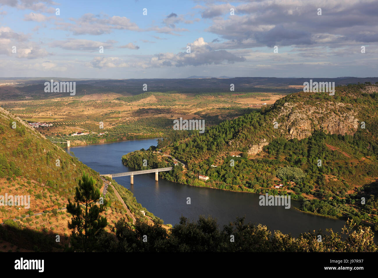 The Tagus river at Vila Velha de Ródão, where begins the International Tagus Natural Park, Beira Baixa. Portugal Stock Photo