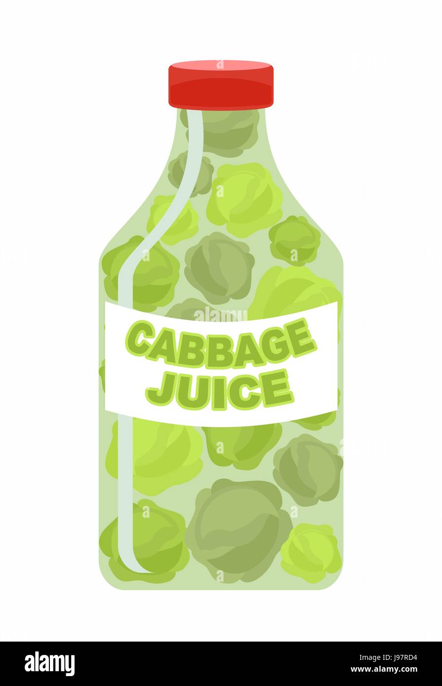 Cabbage juice. Juice from fresh vegetables. Cabbage in a transparent
