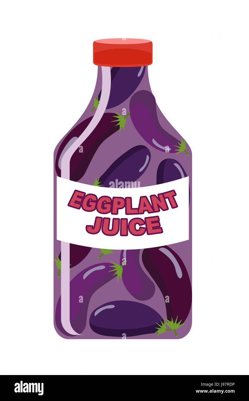 Eggplant juice. Juice from fresh vegetables. Eggplant in a Stock ...