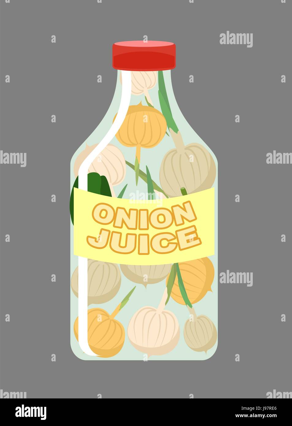 Onion juice. Juice from fresh vegetables. Onions in a transparent