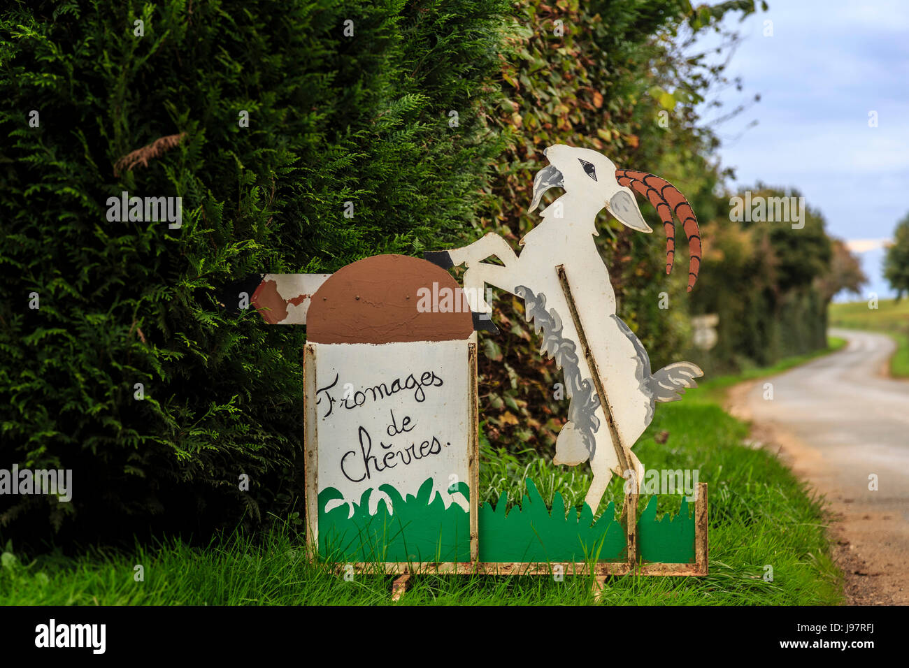 France Cher Menetou Ratel Chevrerie Or Goat Shed Sign Stock Photo Alamy