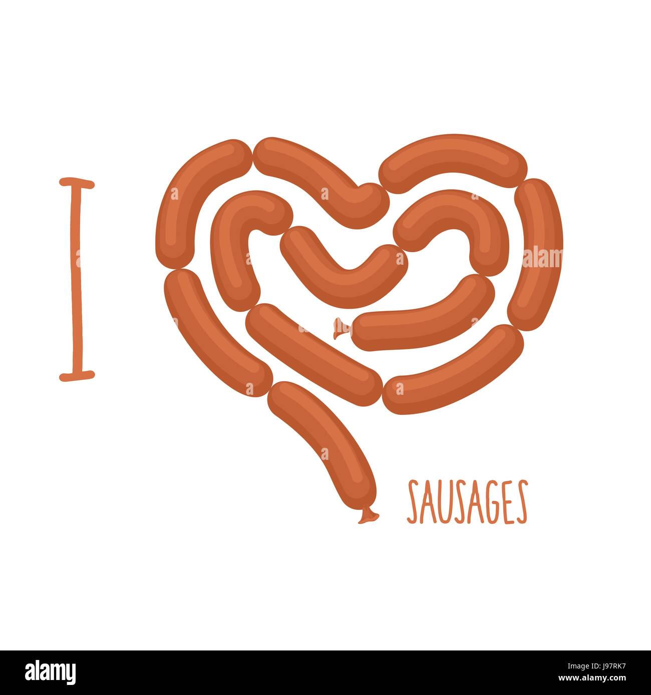 Heart shaped sausage Stock Vector Images Alamy