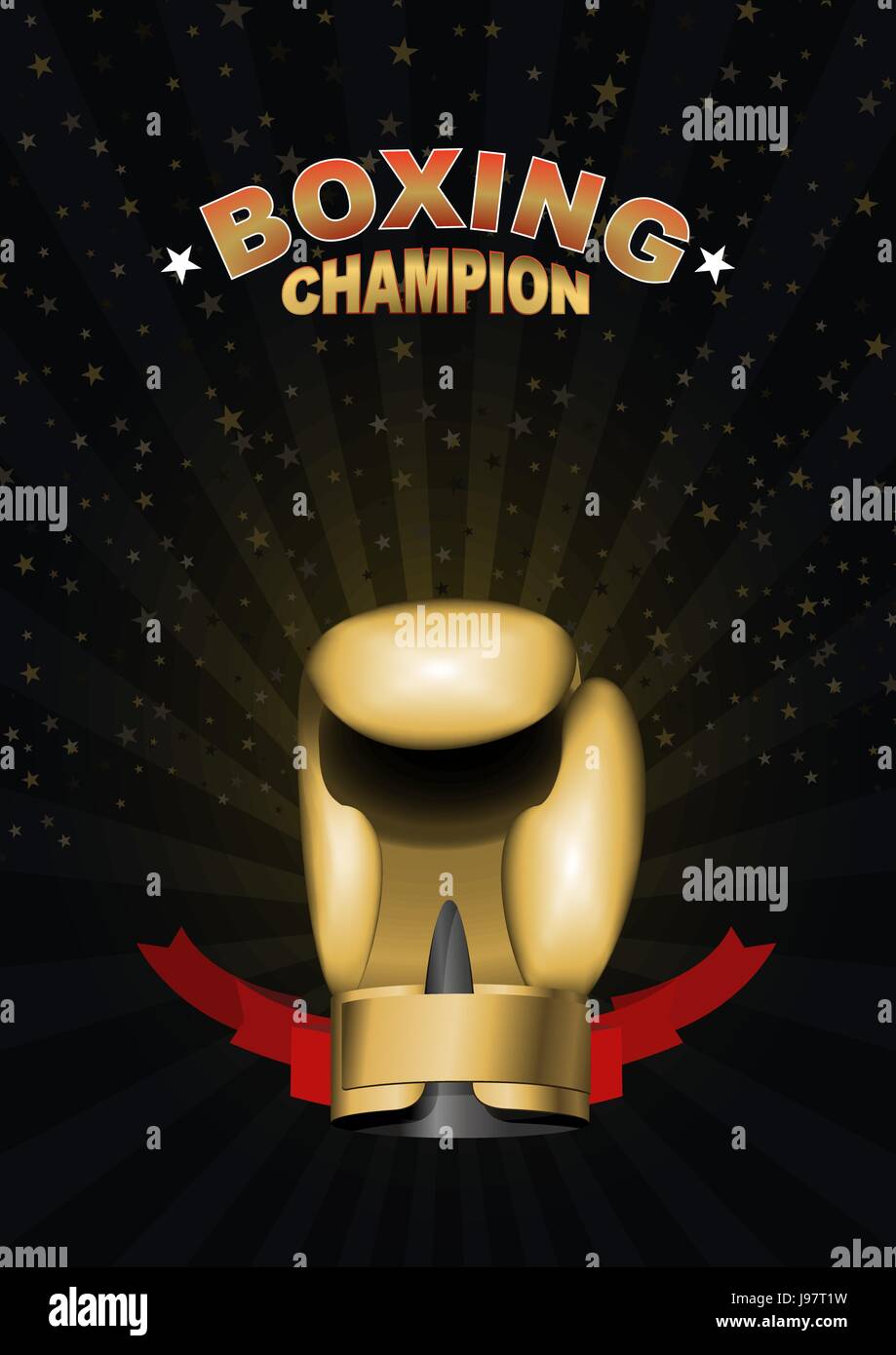 boxing gloves. Template for Championship Awards. boxing gold cup. Vector sport background with cup. Eps 10 Stock Vector