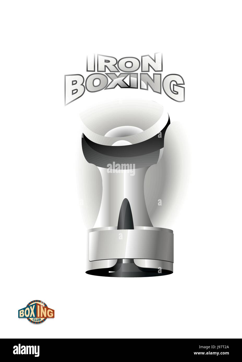 Iron Boxing Glove. Logo boxing Club. metal cup Stock Vector Image & Art