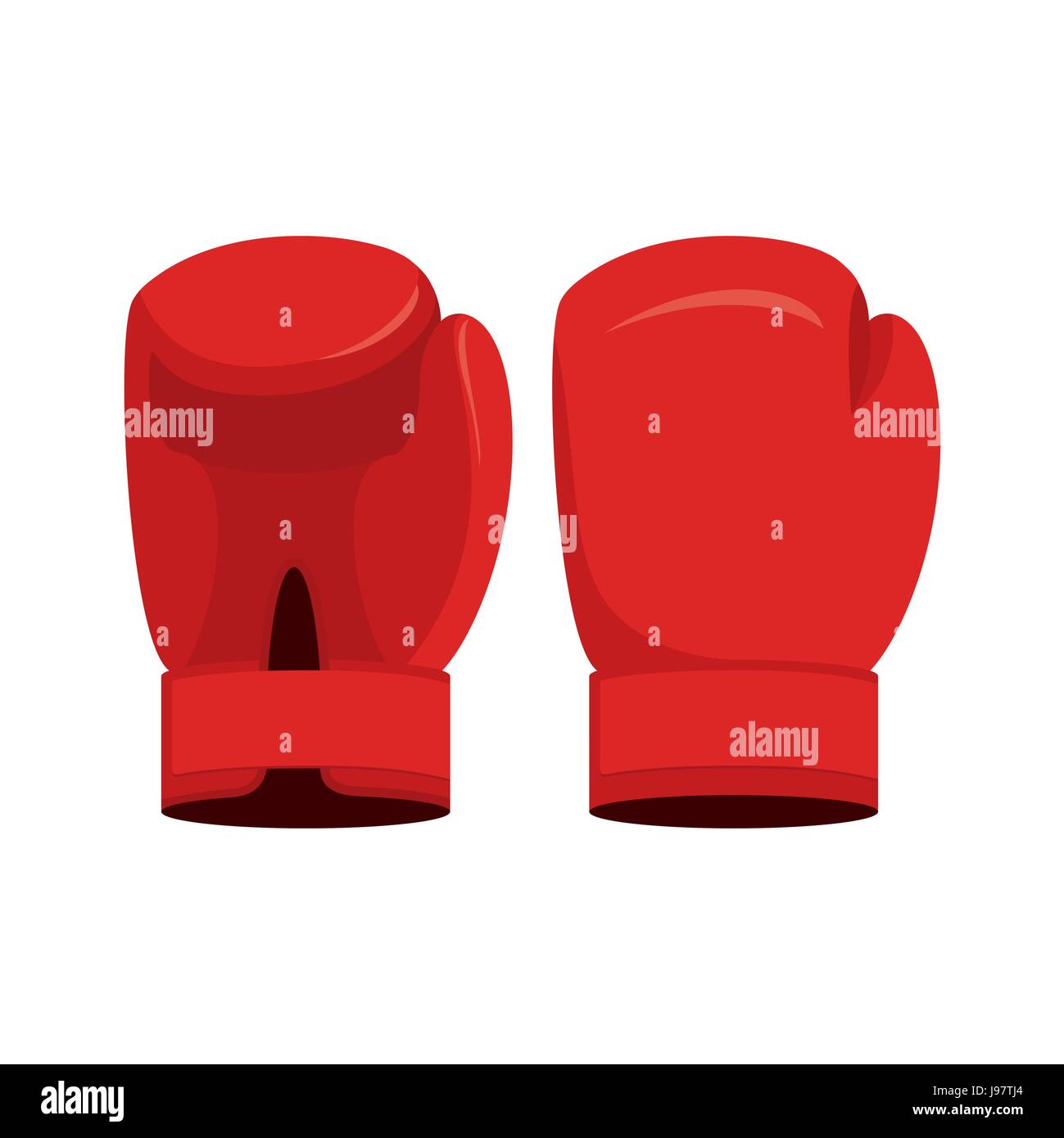 Red boxing gloves on a white background. Sports Accessory vector