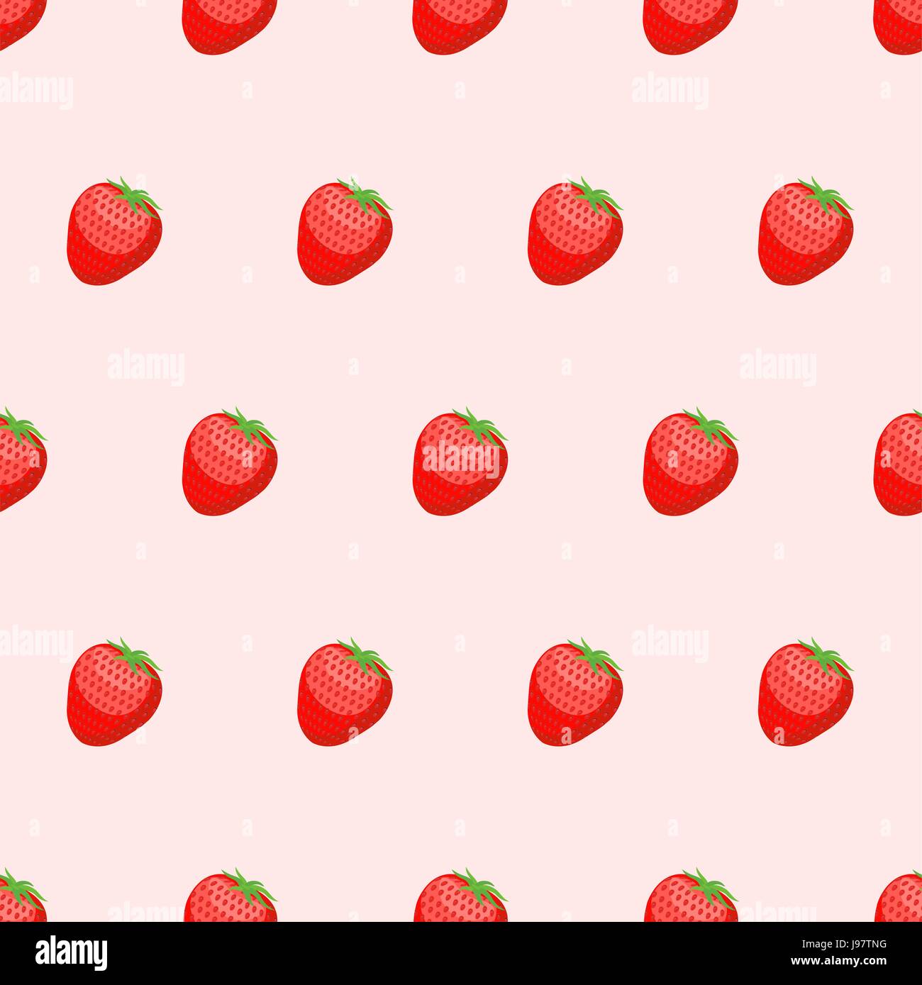 Red Strawberry seamless background. Fresh, ripe berries vector pattern ...