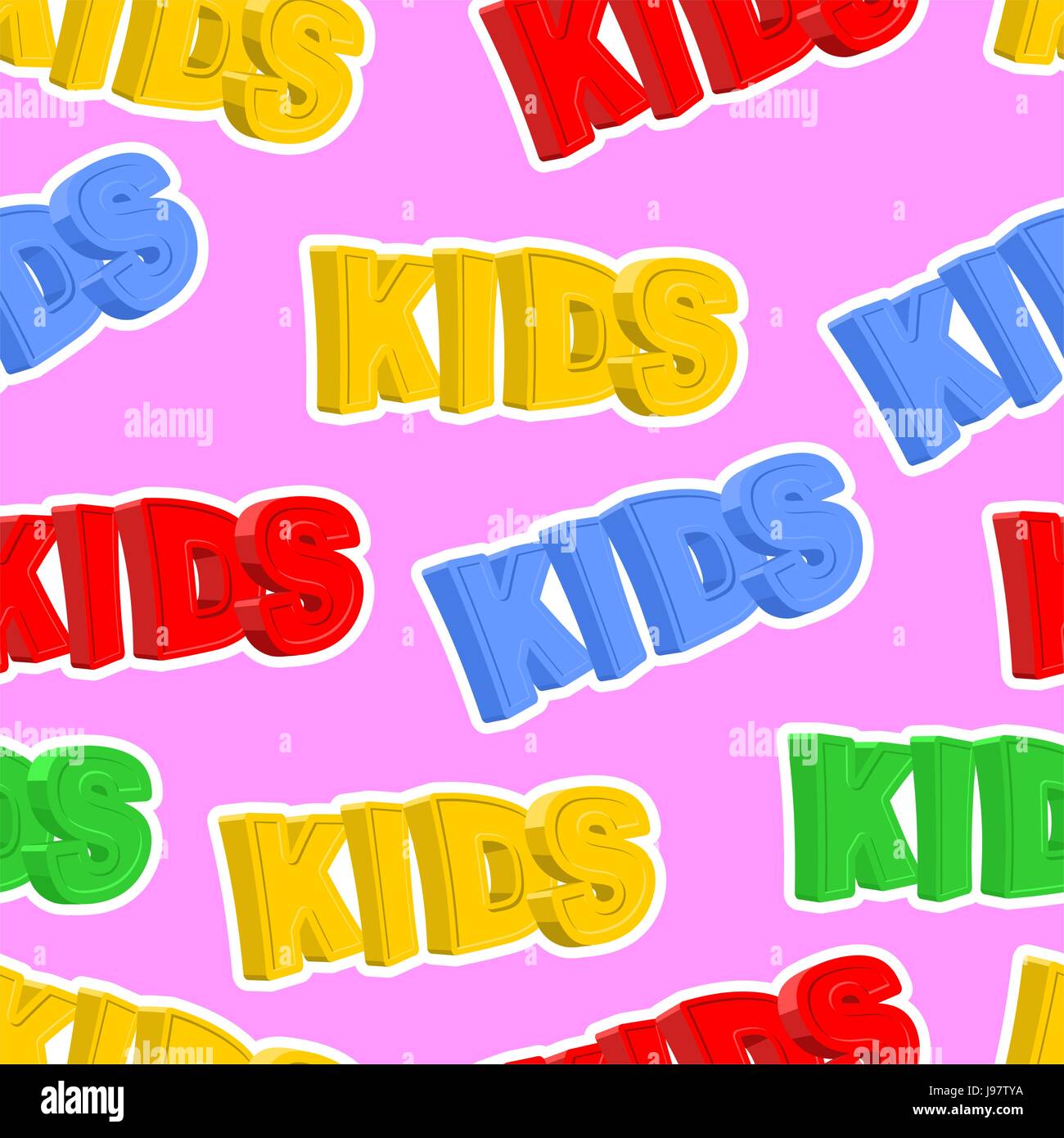 Inscription of colored letters KIDS. Vector kids seamless pattern Stock ...