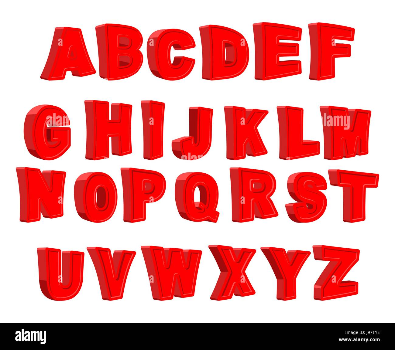 Toy letter. Red alphabet. Cartoon children ABC. Vector illustration Stock Vector