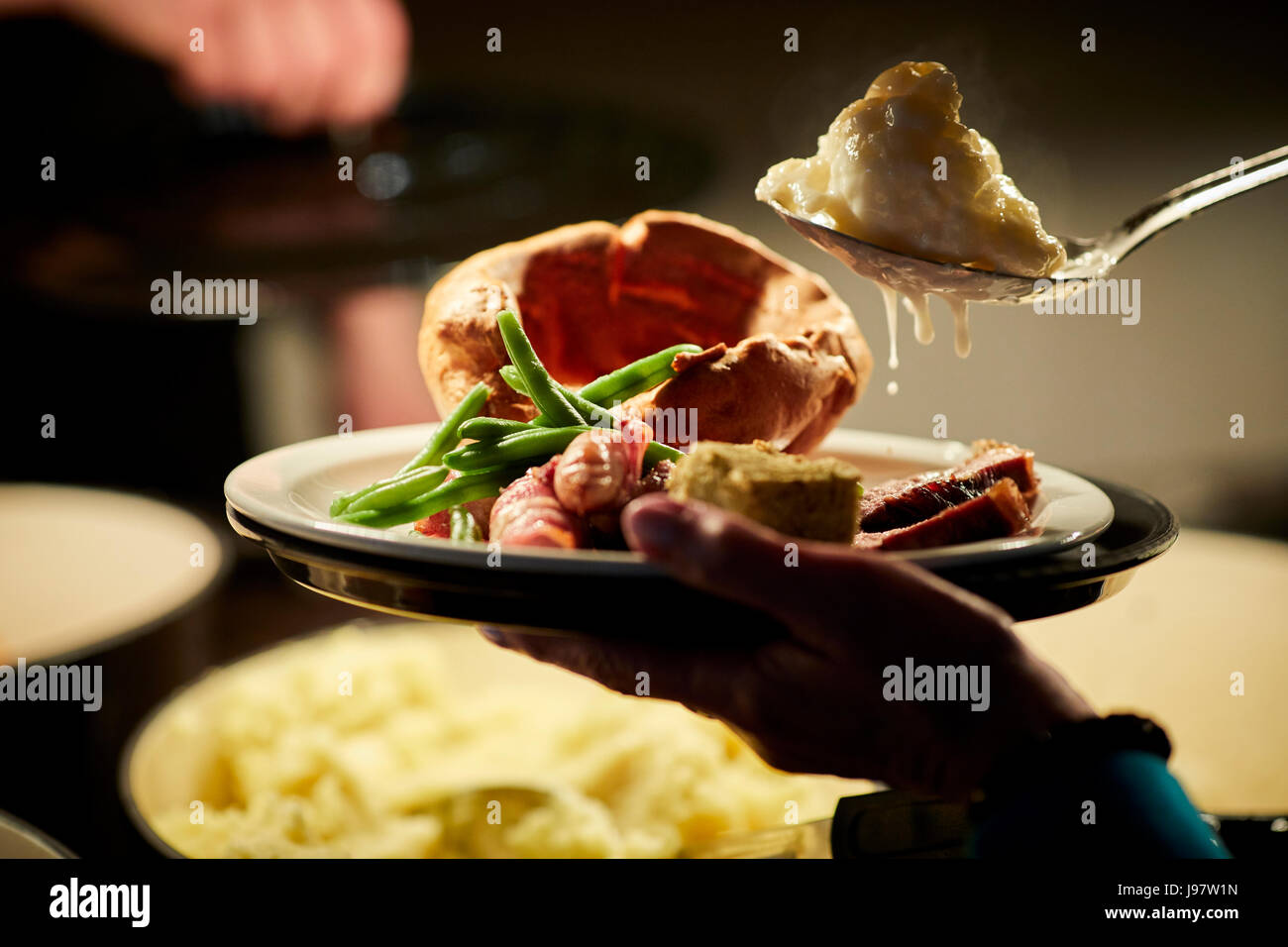 Carvery pub, traditional sunday luck on a plate Stock Photo - Alamy
