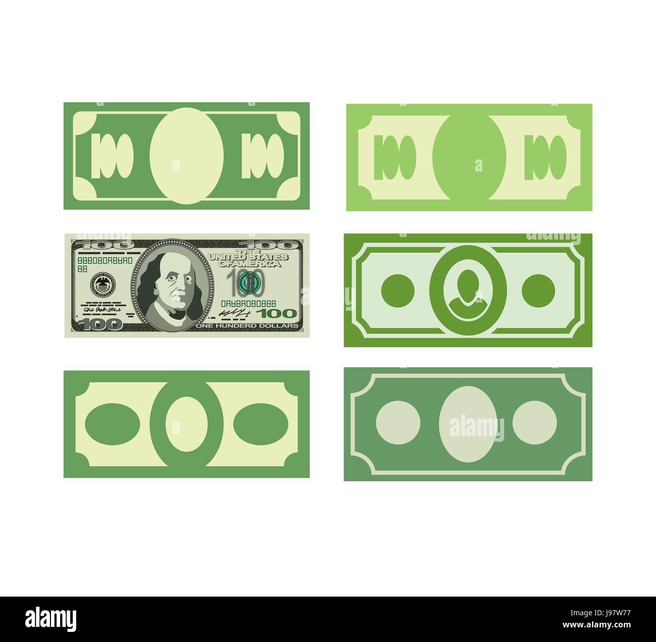 Set Money icon dollars, cash. Various paper money.Vector illustration