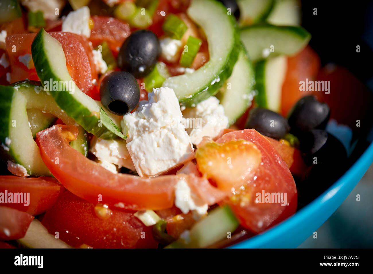 Traditional picnic food, with a greek salad Stock Photo Alamy