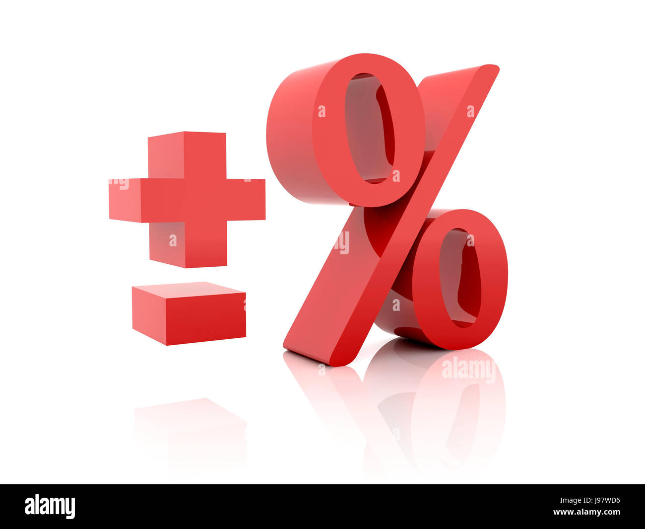 Plus, Minus percent. Concept 3D illustration Stock Photo - Alamy