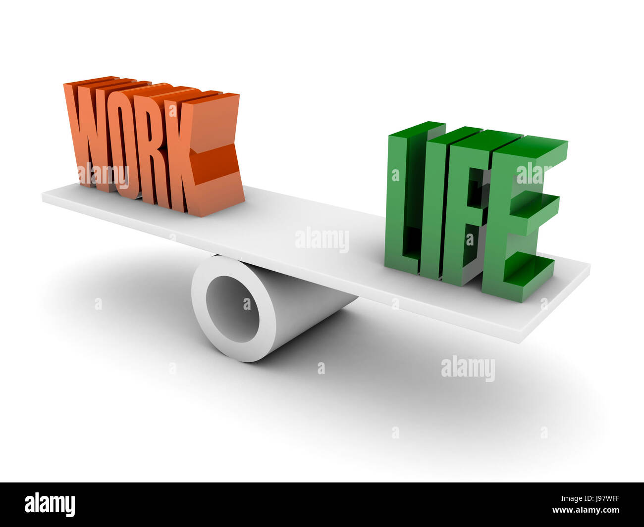 Work and Life balance. Concept 3D illustration Stock Photo - Alamy
