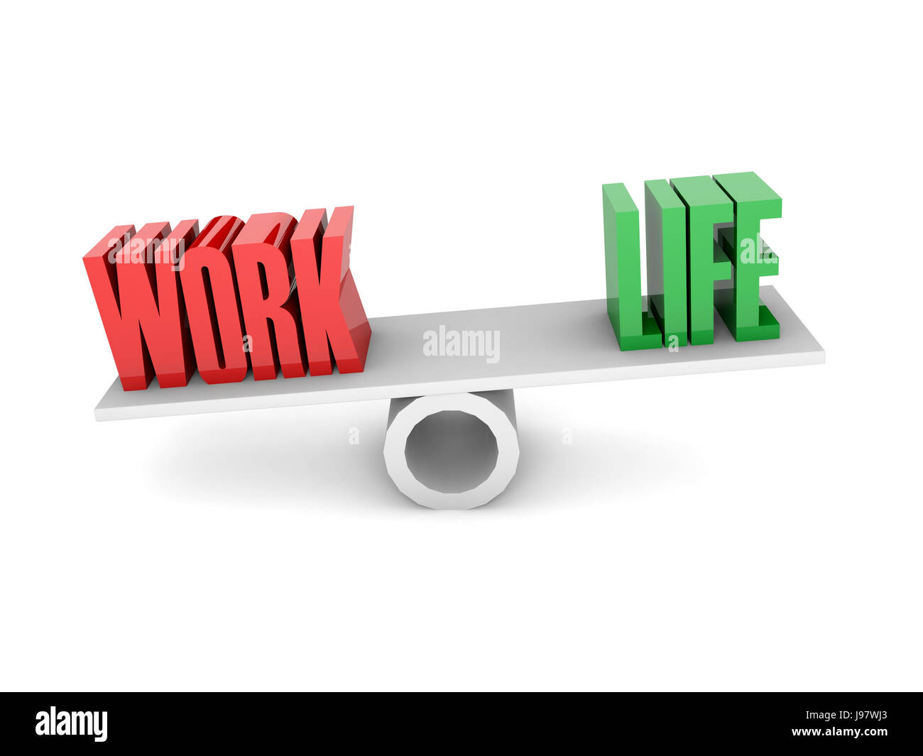 Work and Life balance. Concept 3D illustration Stock Photo - Alamy