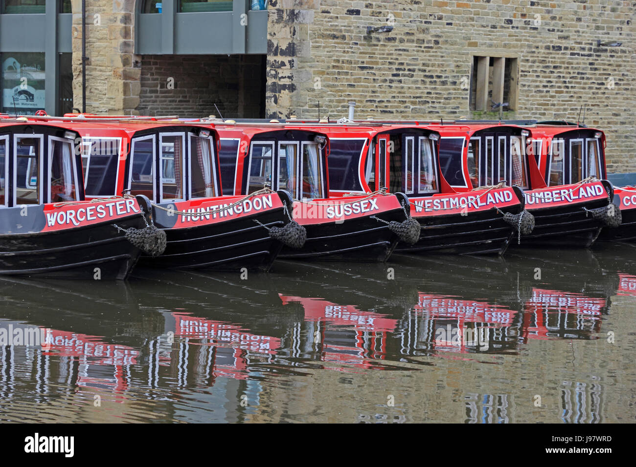 Shire Cruisers Rental Narrow Boats moored in Marina, Sowerby Bridge Stock Photo Alamy
