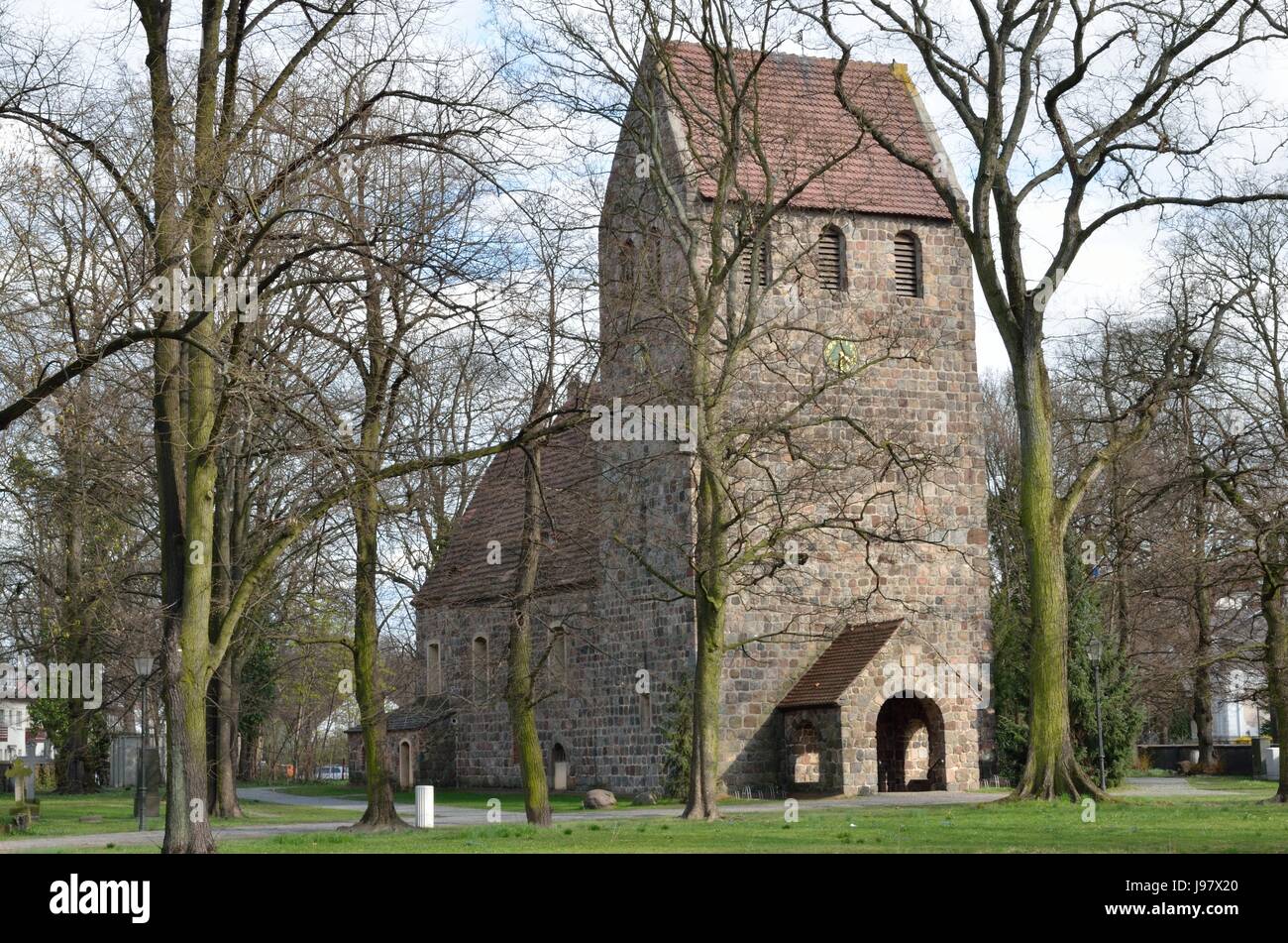church in marienfelde,oldest village church berlin Stock Photo