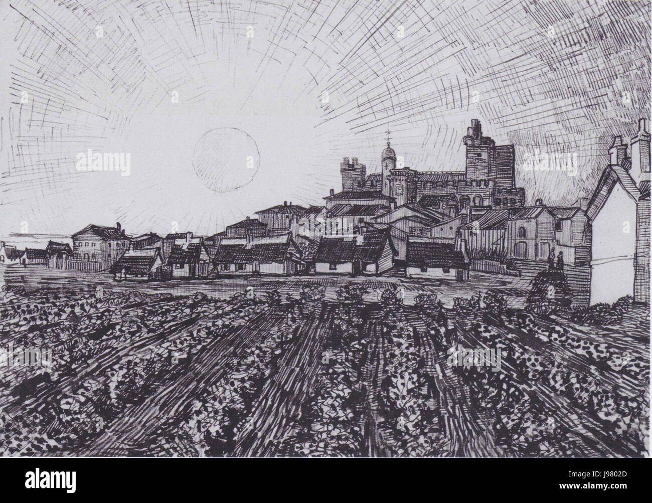Van Gogh   Blick auf Saites Maries Stock Photo