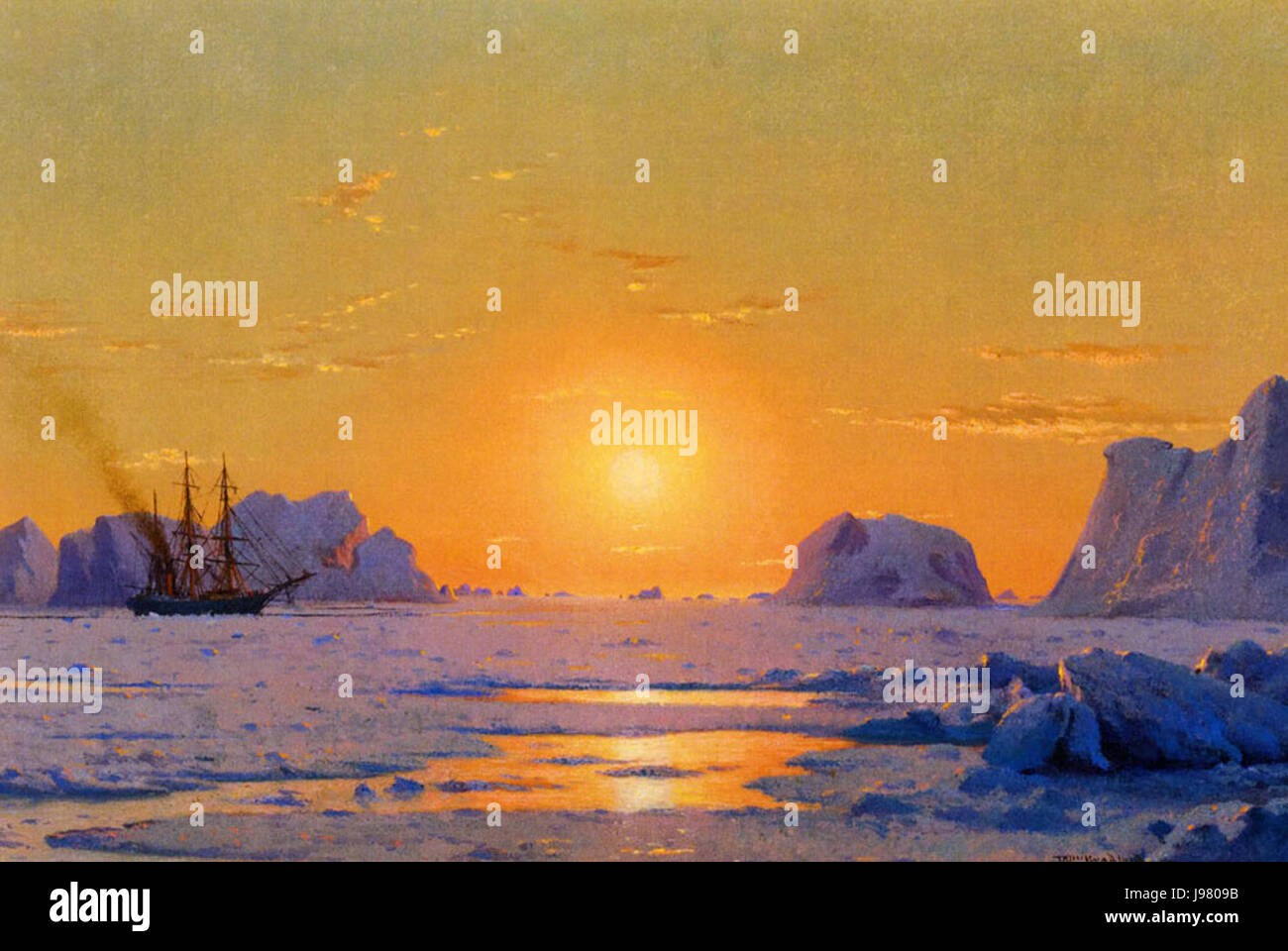 William J Bradford, Off the Greenland Coast under the Midnight Sun, 1873 Stock Photo