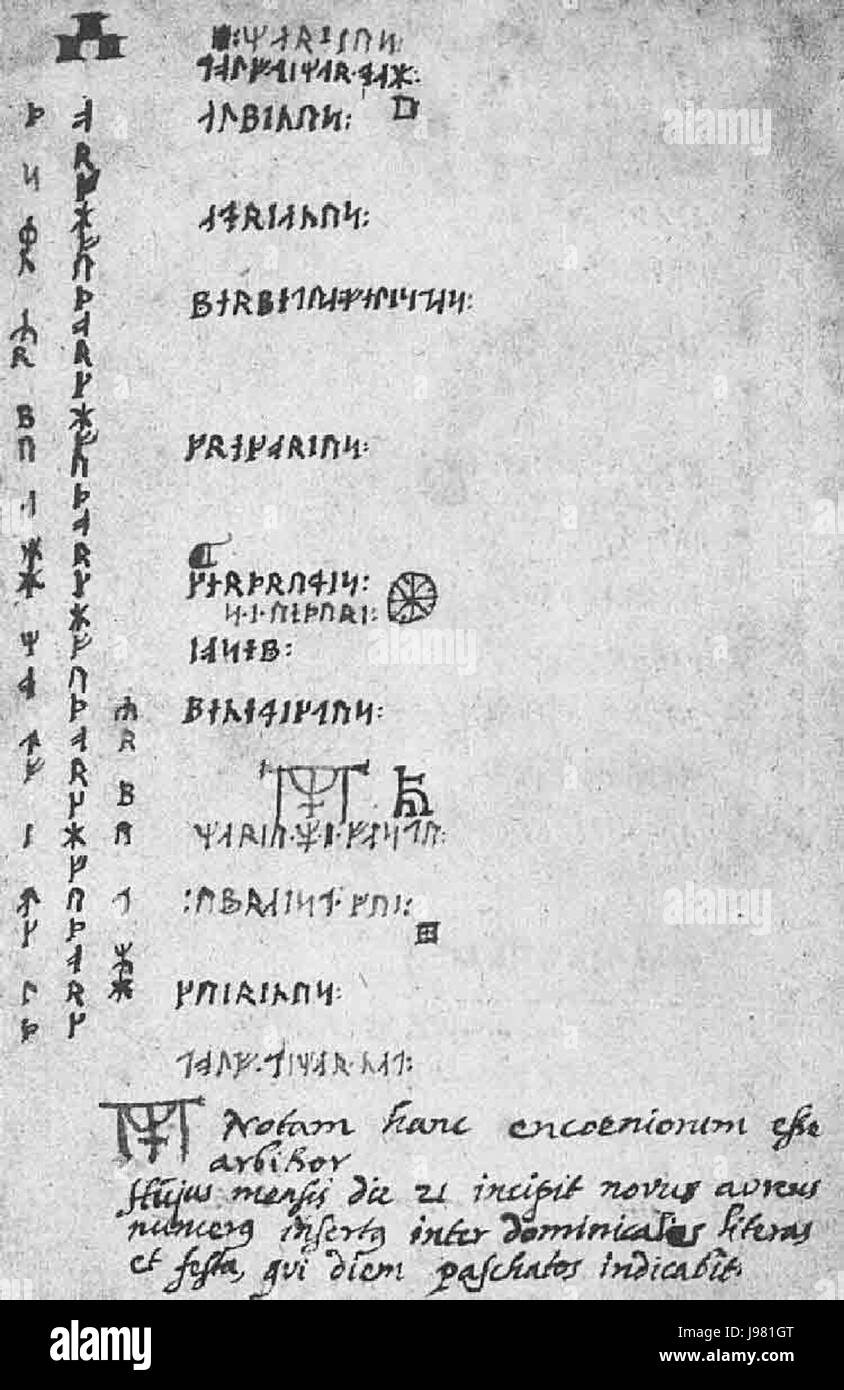 Runic calendar Black and White Stock Photos & Images - Alamy
