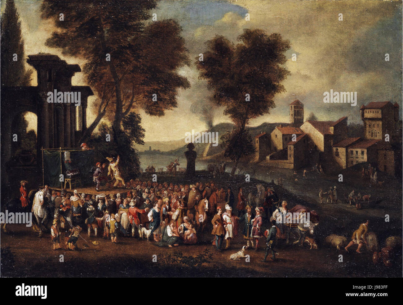 Peeter van Bredael Commedia dell arte Szene Stock Photo