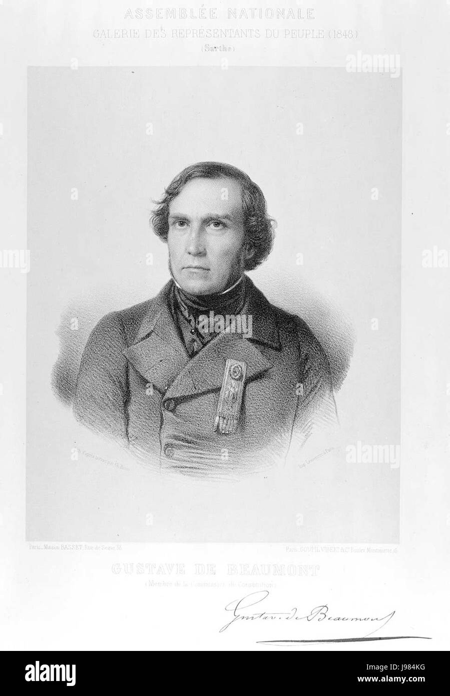 Portrait of Gustave de Beaumont 1848 Stock Photo Alamy