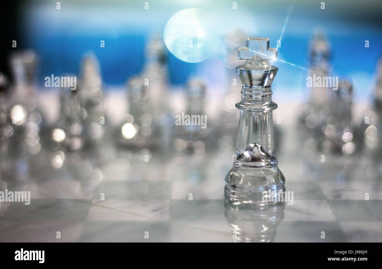 select focus queen of crytal chess be a woman leader concept Stock Photo
