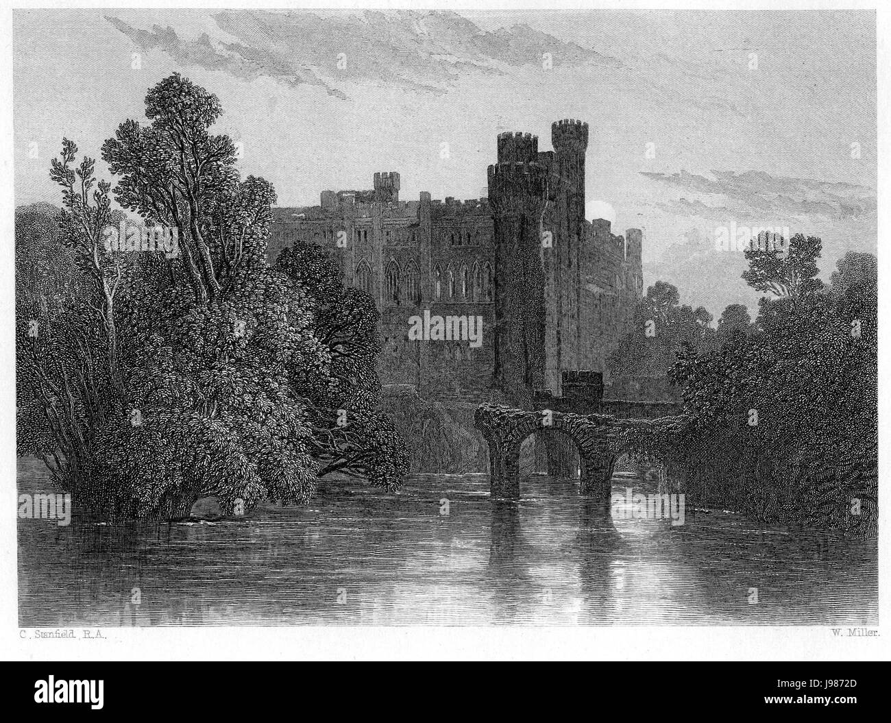 Engraving of the warwick castle hires stock photography and images Alamy