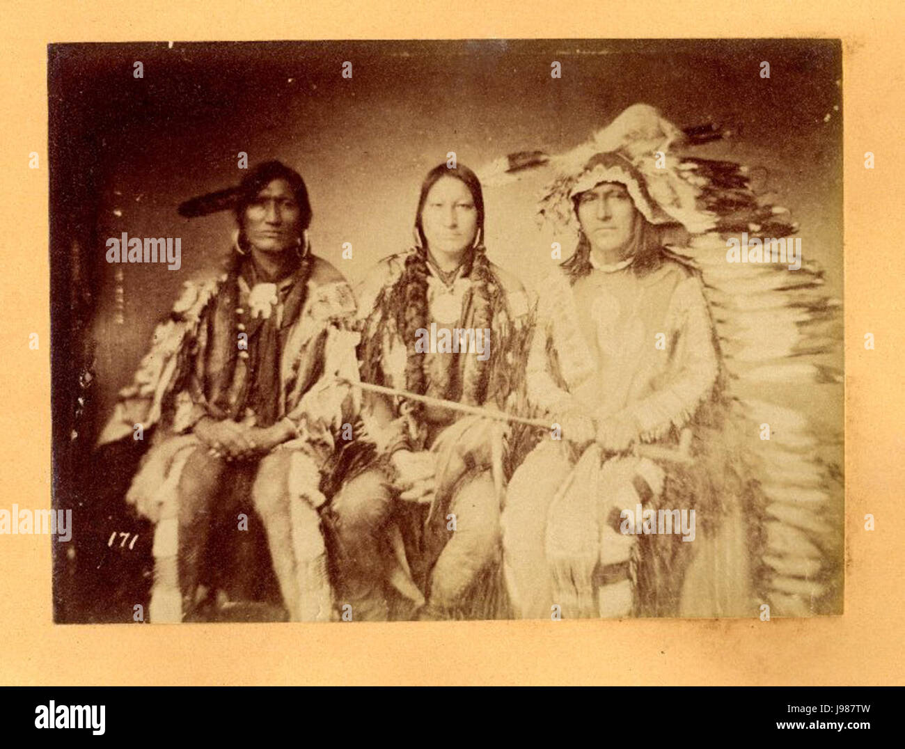 Studio portrait of White Antelope a Cheyenne man High Toe a Cheyenne